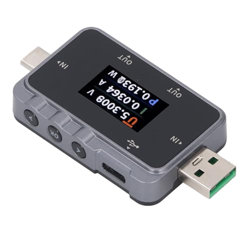 USB-Tester, Spannungsstrom-Leistungsmesser-Bildschirm 1,06-Zoll-Multimeter mit 5 Datenspeicher, 4-24 V 6,5A Dual-Port, Echtzeit-Elektroschaltungs-Testvorrichtung für Dash, Soft Dash, 2.4a USB-Tester, Spannungsstrom-Leistungsmesser-Bildschirm 1,06-Zoll-Multimeter mit 5 Datenspeicher, 4-24 V 6,5A Dual-Port, Echtzeit-Elektroschaltungs-Testvorrichtung für Dash, Soft Dash, 2.4a von Zerodis