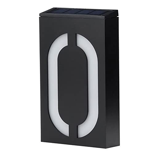 Wasserdichte Outdoor -Solarstrom -LED Nummernschild Licht für Haushotelstore Türadresse, Energiesparende Tür Nummer Platte (Nummer 0) von Zerodis