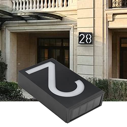 Wasserdichte Outdoor -Solarstrom -LED Nummernschild Licht für Haushotelstore Türadresse, Energiesparende Tür Nummer Platte (Nummer 2) von Zerodis