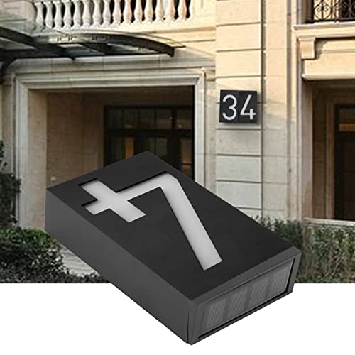 Wasserdichte Outdoor -Solarstrom -LED Nummernschild Licht für Haushotelstore Türadresse, Energiesparende Tür Nummer Platte (Nummer 4) von Zerodis