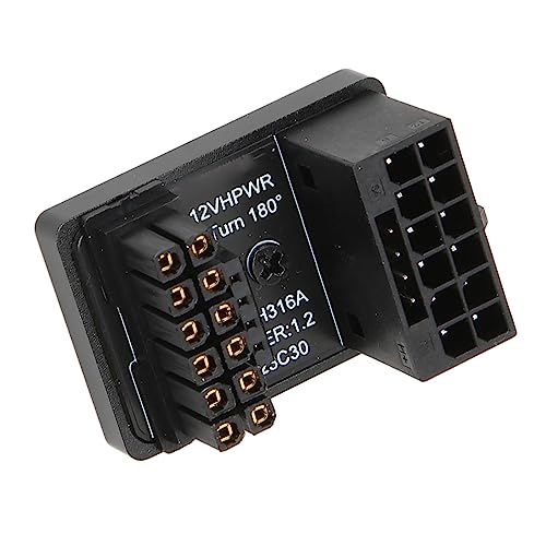 Zerodis Grafikkarten-Stromanschluss, Stecker auf Buchse, Exquisite Kleine Plug-and-Play-GPU-Stromadapterplatine 16P auf 16P, 180 Grad Zur Reparatur (PH316 Schwarz) von Zerodis