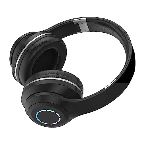 Zerodis Over-Ear-Headset, Faltbare -Kopfhörer mit Starkem Bass und Licht für Laptop und Telefon (Schwarz) von Zerodis