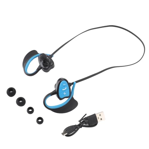 Zerodis Schwimmkopfhörer Bt MP3-Player-Ohrhörer IPX8 Wasserdichter Intelligenter Sprachaufforderungs-Rauschunterdrückungs-Sportkopfhörer Zum Surfen Tauchen (Blue) von Zerodis
