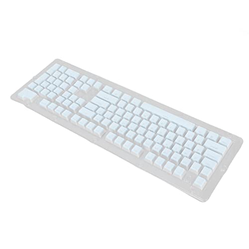 Zerodis Zweifarbige Tastenkappen, 2-farbiges High-Low-Design, Doppelschichtiges PBT-Material, PBT-Tastenkappen für 61-Tasten-Tastatur (Blau) von Zerodis