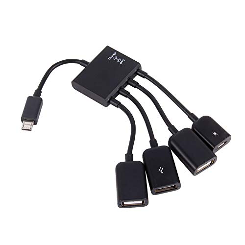 4 Port Micro USB Adapterkabel, OTG Hub Adapterkabel für Android Tablet Smartphone von Zerone