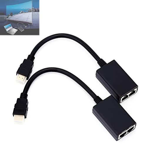 HDMI-Extender, -Empfänger und -Sender, 1080 p, 30 m Übertragungsreichweite, LAN-Ethernet-Balun-Extender/-Repeater über Cat5e/6-Support 1 Stück von Zerone