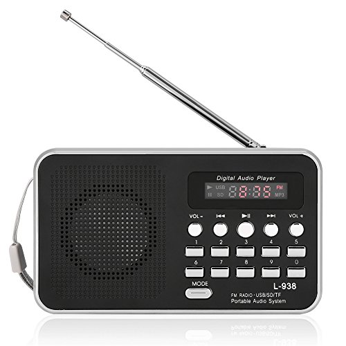 Portable Radio Digital Radio Tragbare HiFi Musik Lautsprecher Unterstützung FM Radio TF SD Karte USB AUX w/Display Welt Universal FM 87.5-108 von Zerone