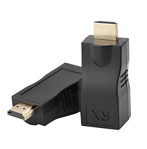 Zer One Netzwerk-Verlängerungskabel RJ45 auf HDMI 1.4, 30 m auf Ethernet LAN 5e / 6 Cat, unterstützt RJ45 HDMI Cat 3D 4K Konverter für PS3 HDTV HDPC STB (1 Paar) von Zerone