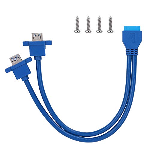 Zer one 19 Polige / 20 Polige Buchsenleiste für Dual USB3.0 A Kabel zur Frontplattenmontage mit Schraubloch(0,3 m) von Zerone