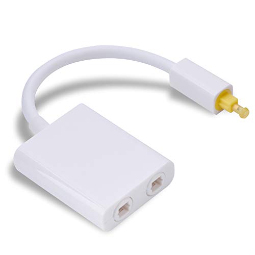 Zerone 1 in 2 Dual Port Audio Splitter Adapter Digitaler Toslink Optisches Glasfaser Audiokabel Konverter (Weiß) von Zerone