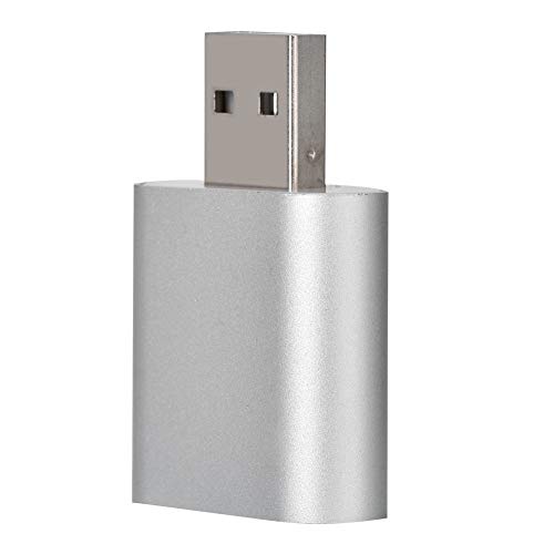 Zerone 3D-Stereo-Soundkarte, USB 2.0, Audio-Adapter, 7.1 Kanal, Surround, externer Soundkarten-Adapter mit 3,5 mm Lautsprecher/Kopfhörer und Mikrofonbuchsen für Windows/Mac (Silber) von Zerone