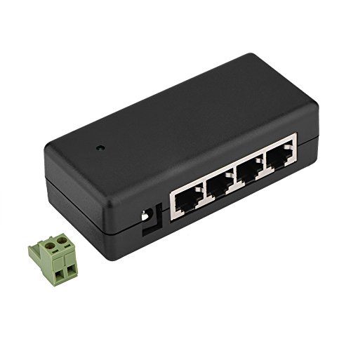 Zerone 4/8 Kanal 10M/100Mbp Passives POE Netzteil Modul POE Injektor Ethernet Adapter Wandstecker Gigabit Splitter Adapter mit 2,1 mm x 5,5 mm DC-Stecker für Netzwerk-IP-Kamera 802.3af Gerät (4) von Zerone