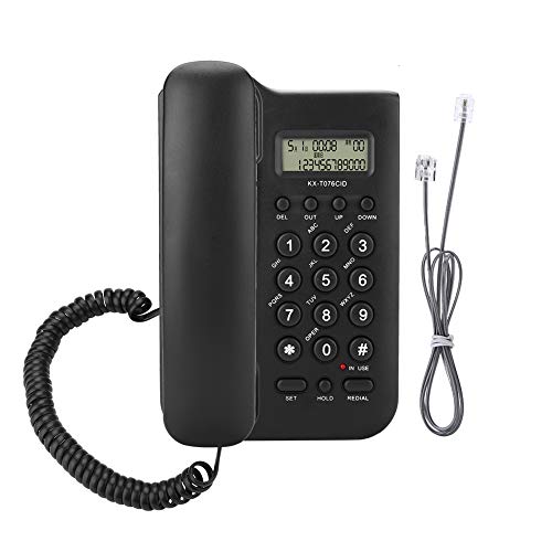 Zerone Festnetztelefon, Wand Befestigtes Schnurgebundenes Telefon mit Anrufer ID für Home Office(Schwarz) von Zerone