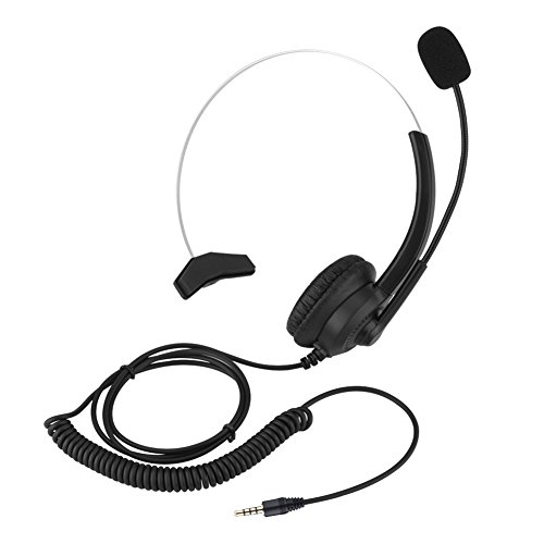 Zerone H300 Mikrofon Headset Geräuschunterdrückung Schnurgebundenes Telefon Call Center Headset mit 4 Anschlüssen für Festnetztelefone PC-Spiele (3.5mm Plug) von Zerone