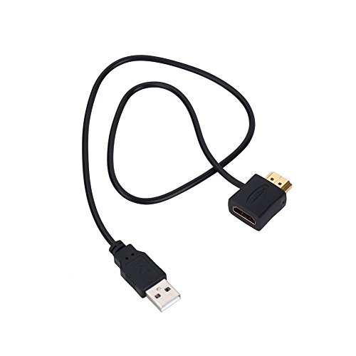 Zerone HDMI-Adapter, HDMI-Stecker auf HDMI-Buchse, Konverter mit 50 cm USB 2.0-Ladekabel von Zerone