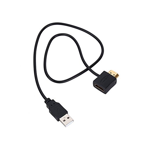 Zerone HDMI-Adapter, HDMI-Stecker auf Buchse, Konverter mit 50 cm USB-Ladekabel von Zerone