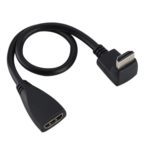 Zerone HDMI-Verlängerungskabel, 90/270 Grad Stecker und Buchse, High Speed 3D, Full HD und 1080p, 0,3 m, Schwarz von Zerone