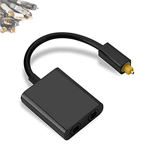 Zerone Toslink Dual Port Digital Splitter Adapter für Glasfaser-Audiokabel (1 Zoll, 2 Out) Schwarz von Zerone
