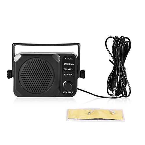 Zerone Tragbarer 3,5 mm Externer Lautsprecher Einstellbare Lautstärke für Yaesu/Icom Auto Zwei-Wege-Radio - Schwarz von Zerone