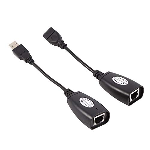 Zerone USB2.0 RJ45 Erweiterungsadapter, über Cat5 / RJ45 / Cat6 Ethernet USB Stecker/Buchse Extender Kit von Zerone