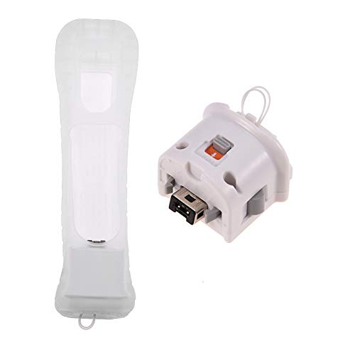 Zerone Wii Motion Plus Sensoradapter mit Silikonhülle für Nintendo Wii Fernbedienung (weiß) (1 Stück) von Zerone