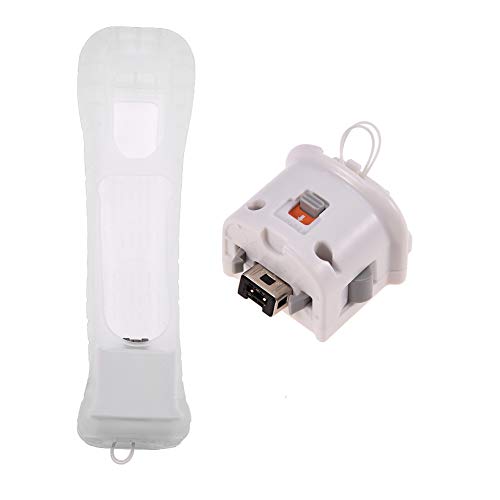 Zerone Wii Motion Plus Sensoradapter mit Silikonhülle für Wii-Fernbedienung (weiß) (1 Stück) von Zerone