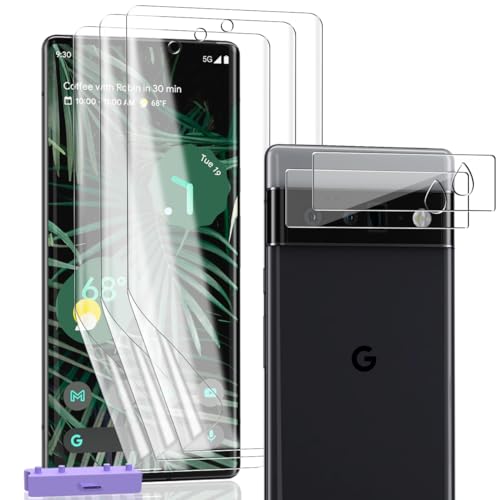 Zerrshoo Schutzfolie für Google Pixel 6 Pro Weich TPU Folie 3 Stück und Pixel 6 Pro Kameraschutz Panzer Schutz Glas 2 Stück, für Google Pixel 6 Pro Displayschutz - HD Vollständige Abdeckung von Zerrshoo
