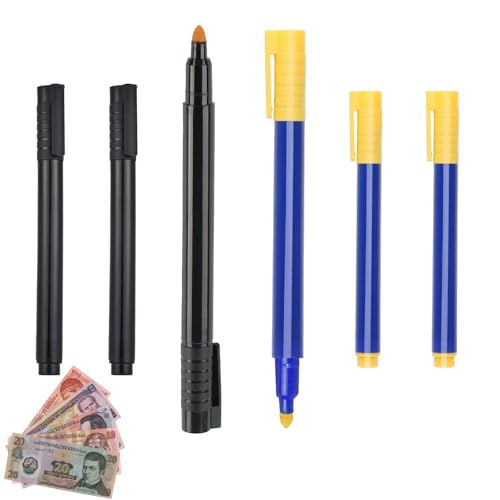 6 Stück Geldprüfstift, Geldscheinprüfer Stift zur schnellen Erkennung von Falschgeld, Falschgeld Prüfer Stift für Euro, Dollar, Pfund & mehr, Praktischer Geldscheinprüfer für Handel, Alltag 6 Stück Geldprüfstift, Geldscheinprüfer Stift zur schnellen Erkennung von Falschgeld, Falschgeld Prüfer Stift für Euro, Dollar, Pfund & mehr, Praktischer Geldscheinprüfer für Handel, Alltag von ZesNxj