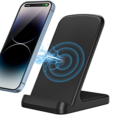 Wireless Charger, Zestiq 15W Induktive Ladestation Handy Ständer, Schnelles Kabelloses Ladegerät für iPhone 15/14/13/12/11/XR/X/8, Samsung Galaxy S23/S22/S21, und Qi zertifizierte Geräte von Zestiq