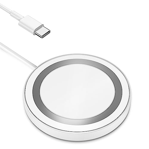 Zestiq Mag-Safe Ladegerät, Induktive ladestation, 15W Wireless Charger für iPhone 16/15/14/13/12 Pro/Pro Max/Plus/Mini, Airpods 2/3/Pro/Pro2（White） von Zestiq