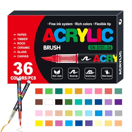 Acrylmarker-Set: Acryl-Pinselmarker, Acrylmarker, Acrylfarbenmarker, Acrylfarbenmarker, Kunstmalstift, Malstift, Marker Acrylmarker-Set: Acryl-Pinselmarker, Acrylmarker, Acrylfarbenmarker, Acrylfarbenmarker, Kunstmalstift, Malstift, Marker von Zestivra