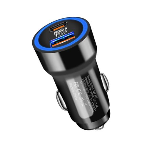 Fahrzeugleistungadapter - Hochgeschwindigkeitsladung, 60W Output Auto Ladegerät | USB-Typ-C-Ladestier, PD 30W Core Car Accessoire für Smartphones Navigation Ausrüstung Dash-Kameras Mobile Geräte Fahrzeugleistungadapter - Hochgeschwindigkeitsladung, 60W Output Auto Ladegerät | USB-Typ-C-Ladestier, PD 30W Core Car Accessoire für Smartphones Navigation Ausrüstung Dash-Kameras Mobile Geräte von Zestivra