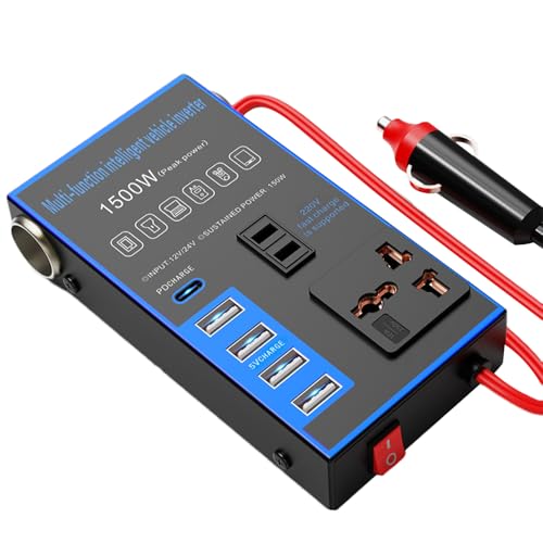 Fahrzeugleistungskonverter - USB -Ladungsadapter, 12 -V -Anschlussstecker | Tragbar im Auto -Ladegerät mit Schnellladungsausgang für Telefone Tablets PC Laptop Camping RV Road Trip LKW Elektronische G von Zestivra