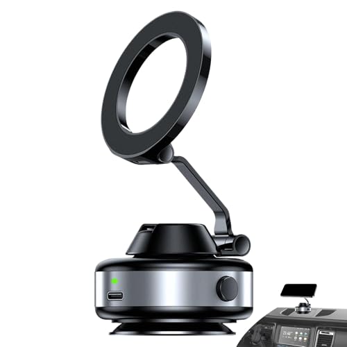 Magnetische Vakuum-Telefonhalterung: Handyhalterung aus Aluminiumlegierung ohne Verschieben, verstellbar, multifunktionales Autozubehör für das Armaturenbrett von Zestivra