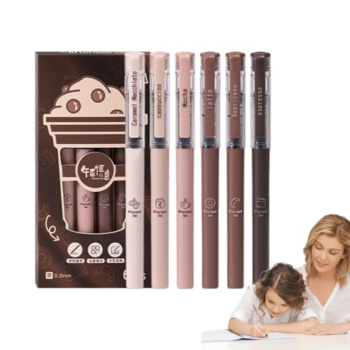 Schreibvorstellungen: Set mit 6 braunen Kugelschreibern, lustige Nadelspitzen, 14,5 cm, tragbares ästhetisches Schreibwarenzubehör für Kinder, Tintenroller-Set Schreibvorstellungen: Set mit 6 braunen Kugelschreibern, lustige Nadelspitzen, 14,5 cm, tragbares ästhetisches Schreibwarenzubehör für Kinder, Tintenroller-Set von Zestivra
