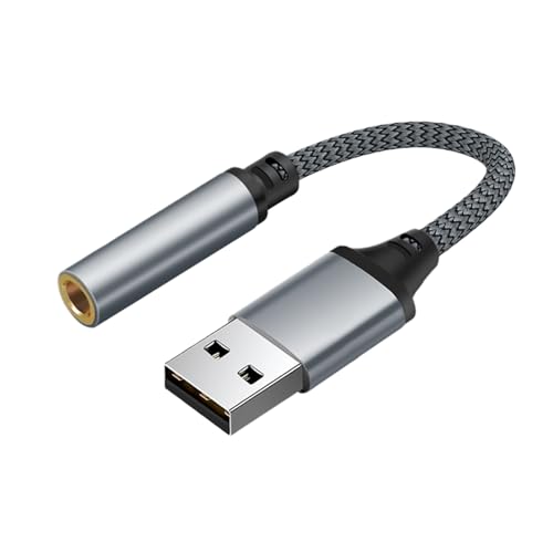 USB -zu -Jack -Adapter - externer Soundkartenkonverter, USB -Kopfhörer -Jackadapter | High Fidelity -Audiokabel, 3,5 -mm -Anschluss für Kopfhörer -PC -Laptop -Desktops Musikspiele Online -Meetingsaufn von Zestivra