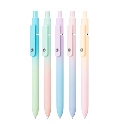 Zestivra Stifte Gel,Gel-Tintenstifte Tragbarer Kugelschreiber mit feiner Spitze 5er-Set für Journaling, Soft-Touch-Schreibstifte, einziehbare Notizstifte Zestivra Stifte Gel,Gel-Tintenstifte Tragbarer Kugelschreiber mit feiner Spitze 5er-Set für Journaling, Soft-Touch-Schreibstifte, einziehbare Notizstifte von Zestivra