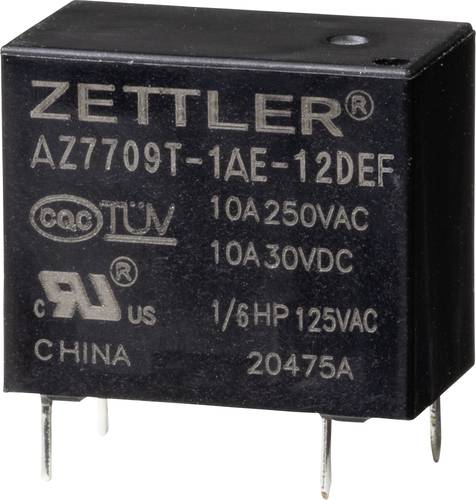 Zettler Electronics AZ7709T-1AE-12DEF Powerrelais 12 V/DC 10A von Zettler Electronics