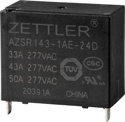 Zettler Electronics AZSR143-1AE-24D Powerrelais 24 V/DC 50A 1 Schließer 1St. von Zettler Electronics