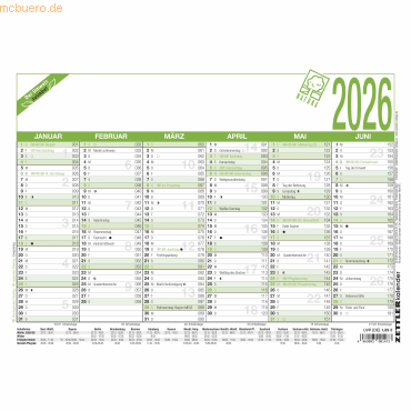 25 x Zettler Arbeitstagekalender 907 A4 29,7x21cm Recycling 2026 25 x Zettler Arbeitstagekalender 907 A4 29,7x21cm Recycling 2026 von Zettler