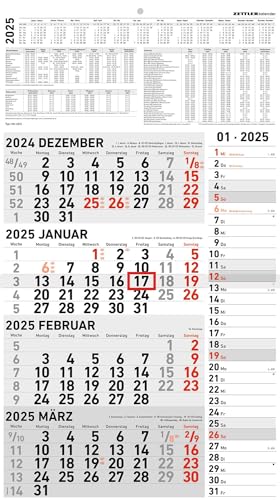 4-Monatskalender Kombi 2025 - Büro-Kalender 33x45 cm (geöffnet) - mit Datumsschieber - Zettler - 961-0011 von Zettler