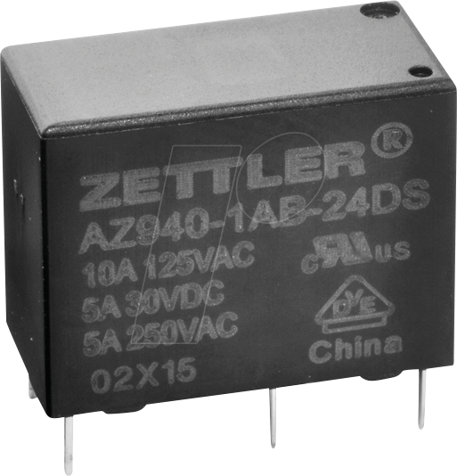 AZ940-1AB-12DS - Miniatur-Power-Relais, 12 V DC, 10 A, 1 NO von Zettler