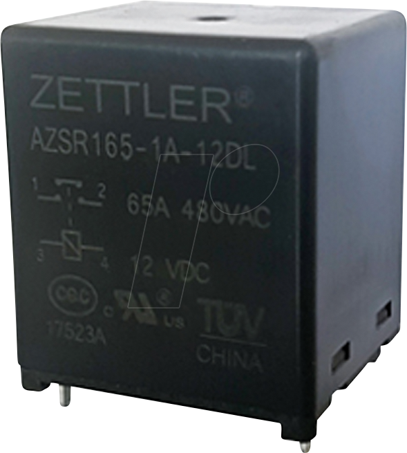 AZSR165-1A-12DL - Solar-Relais, 12 V DC, 80 A, 1 CO von Zettler