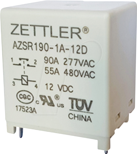 AZSR190T-1A-24DL - Solar-Relais, 24 V DC, 100 A, 1 CO von Zettler