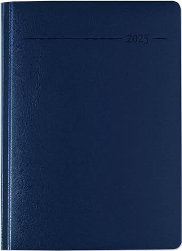 Buchkalender Balacron blau 2025 - Büro-Kalender A5 - Cheftimer - 1 Tag 1 Seite - 416 Seiten - Balacron-Einband - Zettler von Zettler