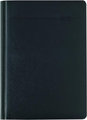 Buchkalender Balacron schwarz 2025 - Büro-Kalender A5 - Cheftimer - 1 Tag 1 Seite - 416 Seiten - Balacron-Einband - Zettler von Zettler