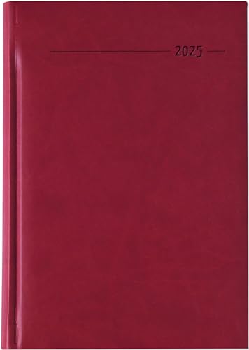 Buchkalender Tucson rot 2025 - Büro-Kalender A5 - Cheftimer - 1 Tag 1 Seite - 352 Seiten - Tucson-Einband - Termin-Planer - Zettler von Zettler