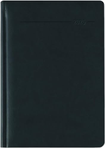 Buchkalender Tucson schwarz 2025 - Büro-Kalender A5 - Cheftimer - 1 Tag 1 Seite - 416 Seiten - Tucson-Einband - Zettler von Zettler