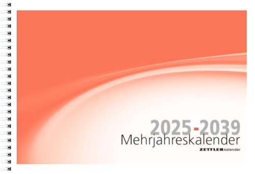 Zettler - Mehrjahreskalender, 29,9x20,6cm, Bürokalender mit 15 Jahre-Übersicht, 6 Monate auf 1 Seite, Kalendarium von 2025 - 2039, Arbeitstage-, Tages- und Wochenzählung, und Kalendarium DE Zettler - Mehrjahreskalender, 29,9x20,6cm, Bürokalender mit 15 Jahre-Übersicht, 6 Monate auf 1 Seite, Kalendarium von 2025 - 2039, Arbeitstage-, Tages- und Wochenzählung, und Kalendarium DE von Zettler