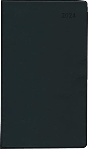 Taschenplaner Leporello PVC schwarz 2024 9,5x16 1M/1S von Zettler